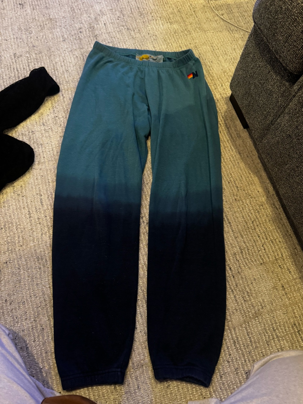 Aviator Nation Teal to Navy Ombre Sweatpants